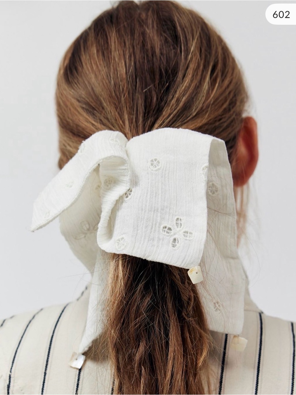 Free People Atalia Square Scrunchie. NWT. White